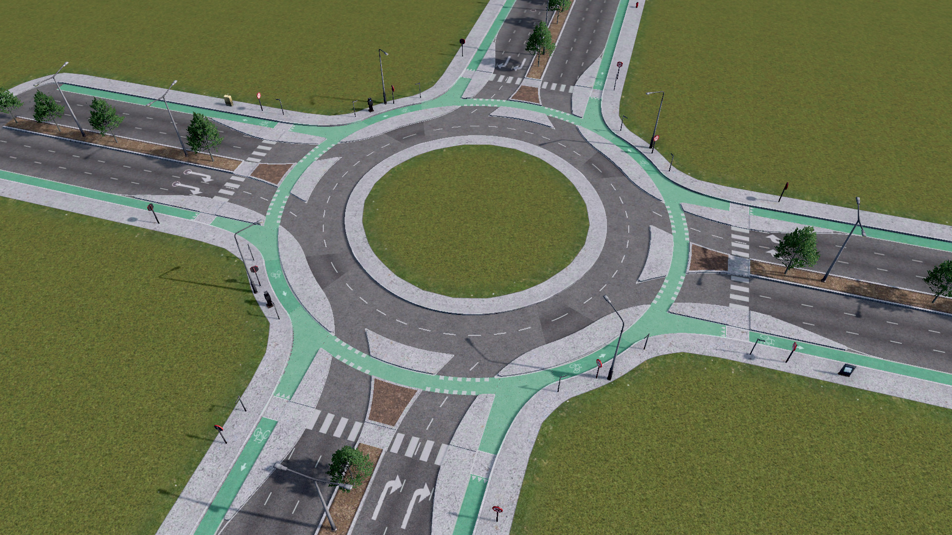 Protected bike lane roundabout allbuilds